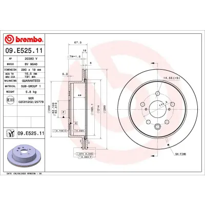 Imprescindible (Must-Have) Disco de freno BREMBO 09.E525.11